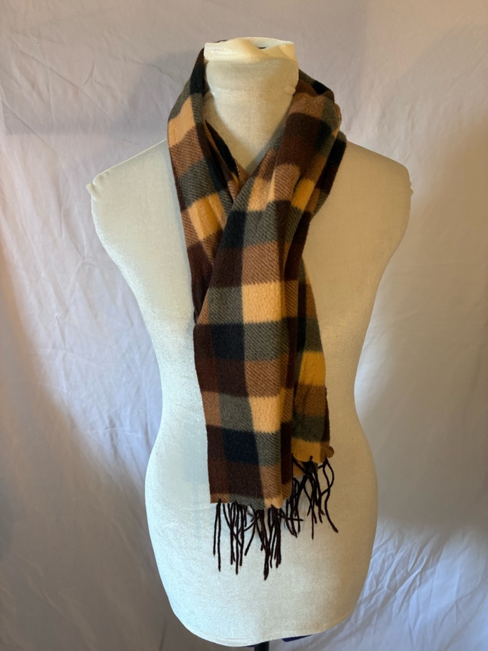 Chunky Tattersall Checker Tassle Scarf